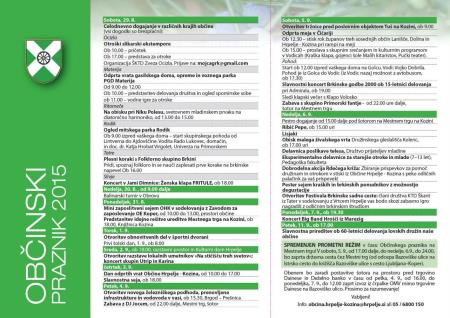 program Občinskega praznika